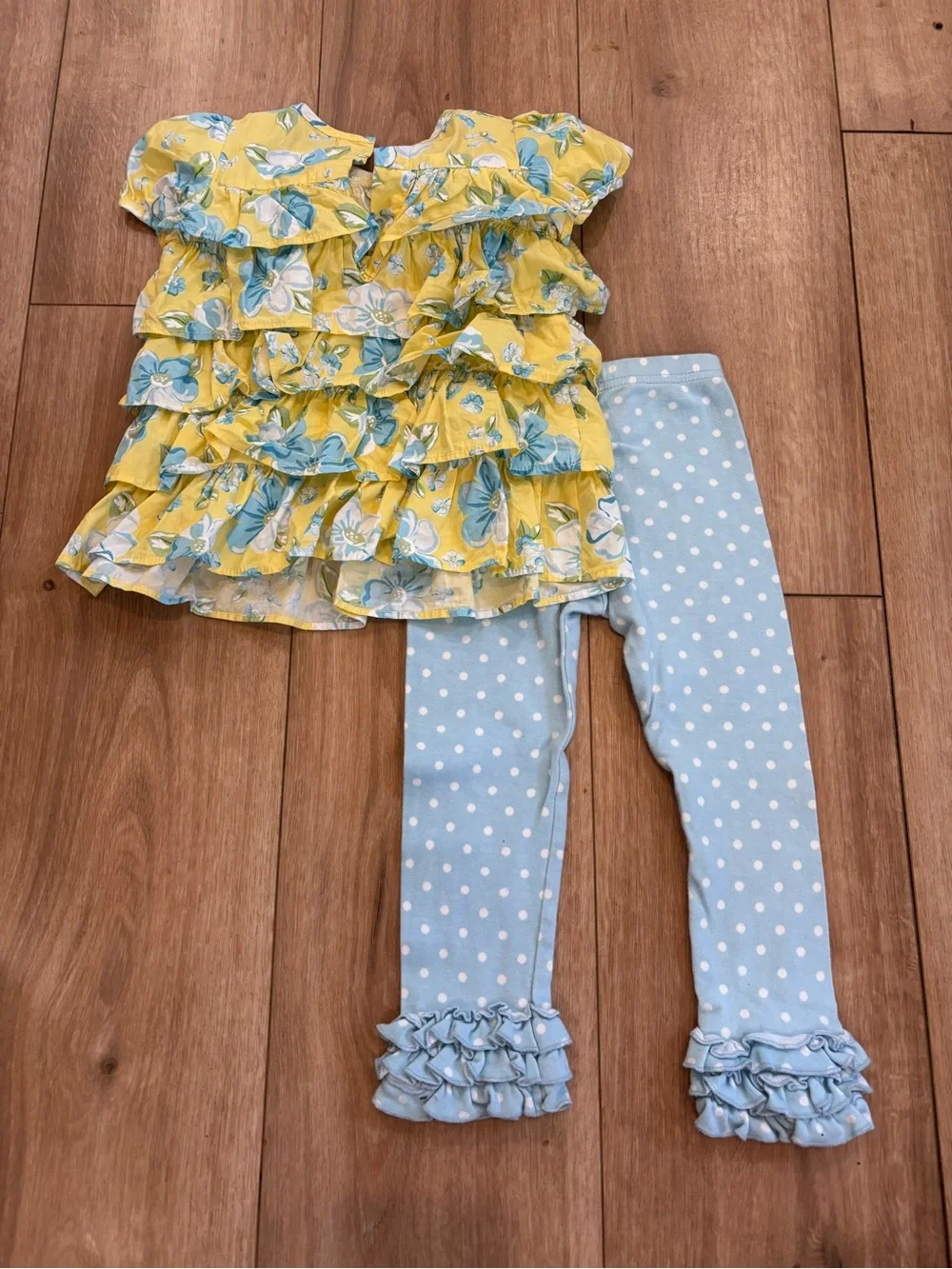 Hartstrings Baby Yellow Floral set with Light Blue Accents